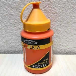 Winsor Newton Galeria Flow Formula Acrylic Paint Cadmium Orange.